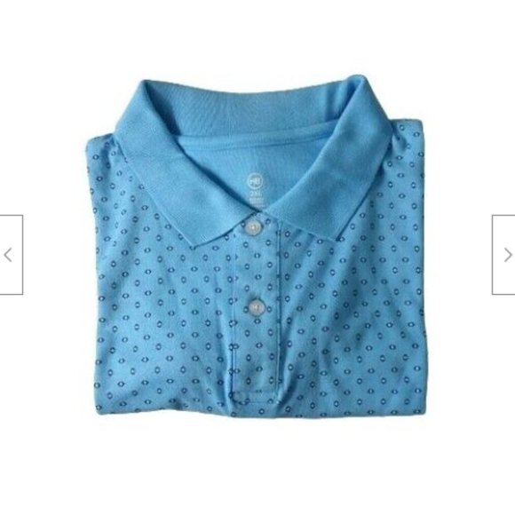 HB Harbor Bay Polo Shirt Size 2XL Short Sleeve 100% cotton Light Blue Color - Picture 6 of 7